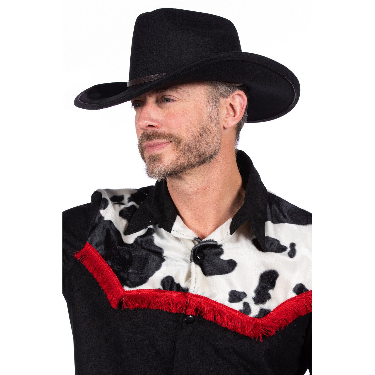 Op deze afbeelding zie je een Accessoires, van het merk Wilbers. Authentieke Zwarte Western Cowboyhoed Met Gesp