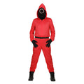 Squid Game Werker Cirkel Rood Bloedveger Met Stoffen Masker Kostuum