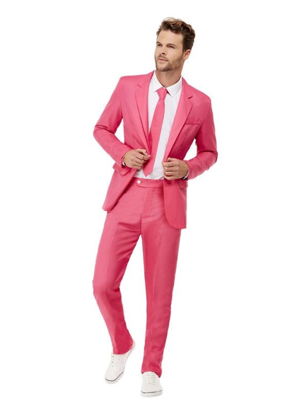 Lover Roze Kostuum Met Das Man